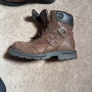 Harley Davidson Motorcycle Boots Brown Leather Ankle Zip Size Men's Sz 7.5 94147